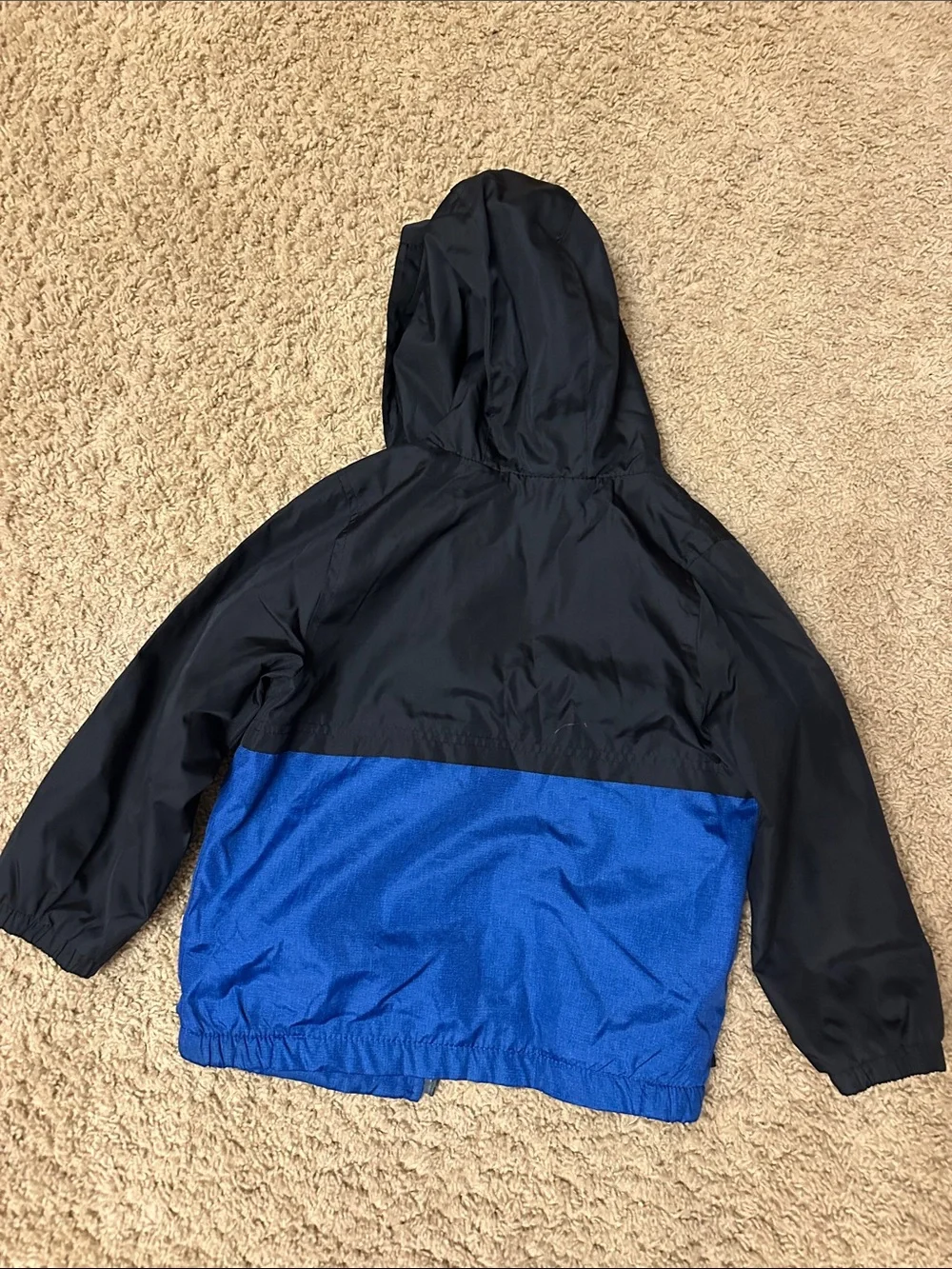 Carter's Black & Blue Hooded Coat with Lime Fleece Lining